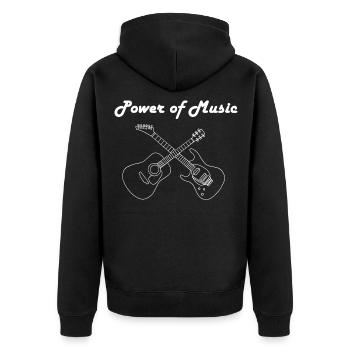 Guitars - Unisex Premium Organic Zip Hoodie - black - Back - Nico (187cm)