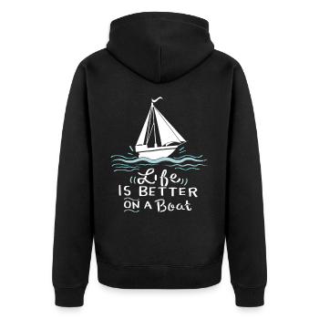 Sailing Sailing Boat Gift - Unisex Premium Organic Zip Hoodie - black - Back - Nico (187cm)