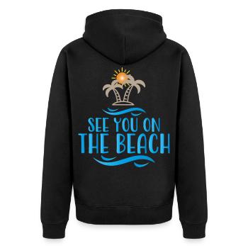 plage - Veste à capuche bio Premium Unisexe - noir - Dos - Nico (187cm)