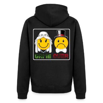 Game over - Unisex Premium Organic Zip Hoodie - black - Back - Nico (187cm)
