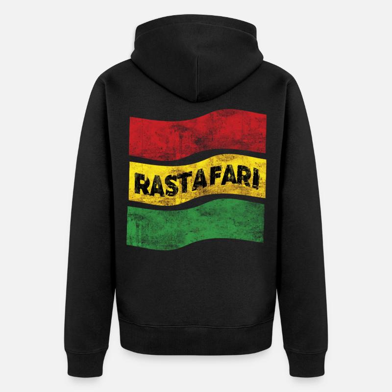Rastafari Drapeau - Veste à capuche bio Premium Unisexe - noir