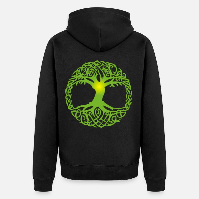Keltischer Baum - Unisex Premium Bio Zip Hoodie - Schwarz