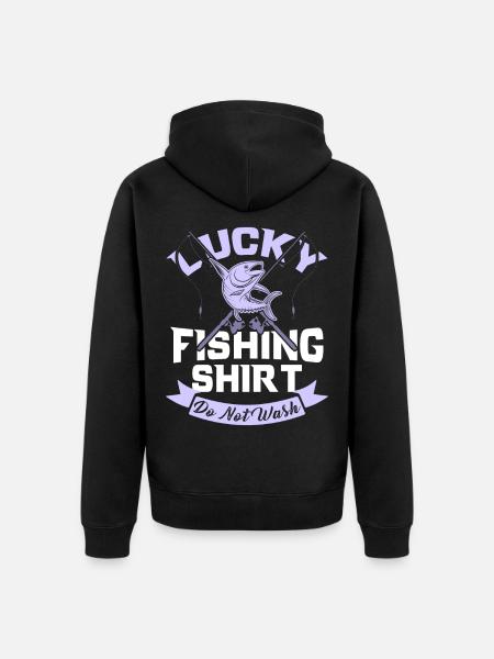 fishing - Unisex Premium Organic Zip Hoodie - black