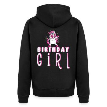 Birthday Girl I Birthday Dab Dance Unicorn - Unisex Premium Organic Zip Hoodie - black - Back - Nico (187cm)