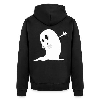 Dab Dance Gespenst I Halloween I Dabbing - Unisex Premium Bio Zip Hoodie - Schwarz - Hinten - Nico (187cm)
