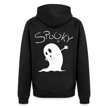 Spooky Dab Dance Gespenst I Halloween - Unisex Premium Bio Zip Hoodie - Schwarz - Hinten - Nico (187cm)
