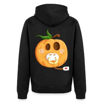 Bébé ventre citrouille I grossesse I cadeau - Veste à capuche bio Premium Unisexe - noir - Dos - Nico (187cm)