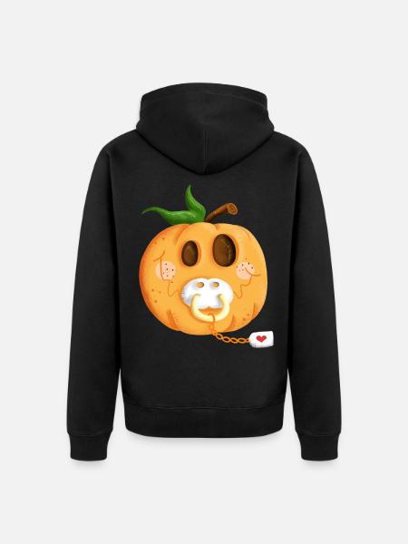 Baby Pumpkin Belly I Pregnancy I Gift - Unisex Premium Organic Zip Hoodie - black