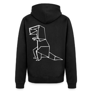 Dino Rex - T-Rex - Origami - Veste à capuche bio Premium Unisexe - noir - Dos - Nico (187cm)