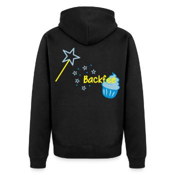 Cupcaki Backfee - Unisex Premium Bio Zip Hoodie - Schwarz - Hinten - Nico (187cm)