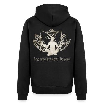 Yoga - Veste à capuche bio Premium Unisexe - noir - Dos - Nico (187cm)