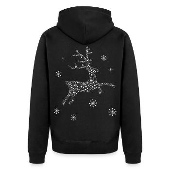 Flocon de neige étoile rennes cerf noël - Veste à capuche bio Premium Unisexe - noir - Dos - Nico (187cm)