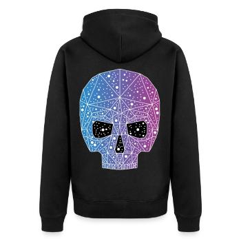 Galaktischer Todeskopf - Unisex Premium Bio Zip Hoodie - Schwarz - Hinten - Nico (187cm)