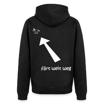 far away, dyes, funny horse T-shirt - Unisex Premium Organic Zip Hoodie - black - Back - Nico (187cm)
