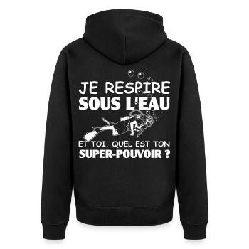 Super-Pouvoir Plongeuse - Veste à capuche bio Premium Unisexe - noir - Dos - Nico (187cm)