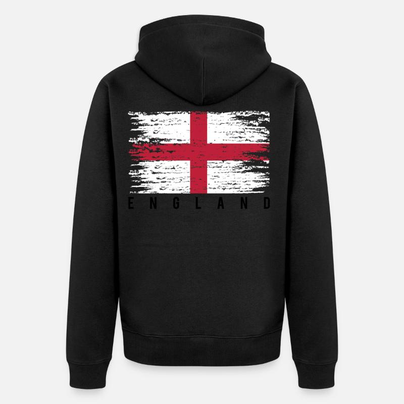 Englisches Kreuz mit Strähnen - Unisex Premium Bio Zip Hoodie - Schwarz