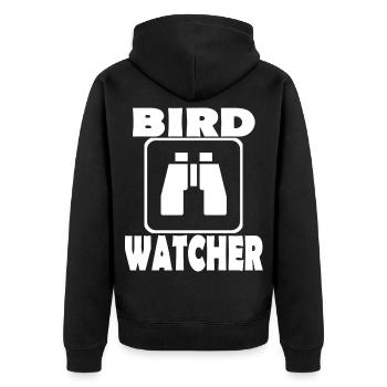 Bird Watching Ornithology - Unisex Premium Organic Zip Hoodie - black - Back - Nico (187cm)