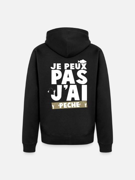 I can't I sinned - Unisex Premium Organic Zip Hoodie - black