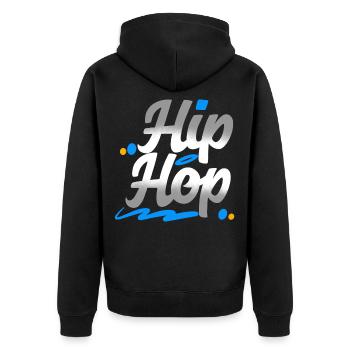 Hip hop - Veste à capuche bio Premium Unisexe - noir - Dos - Nico (187cm)