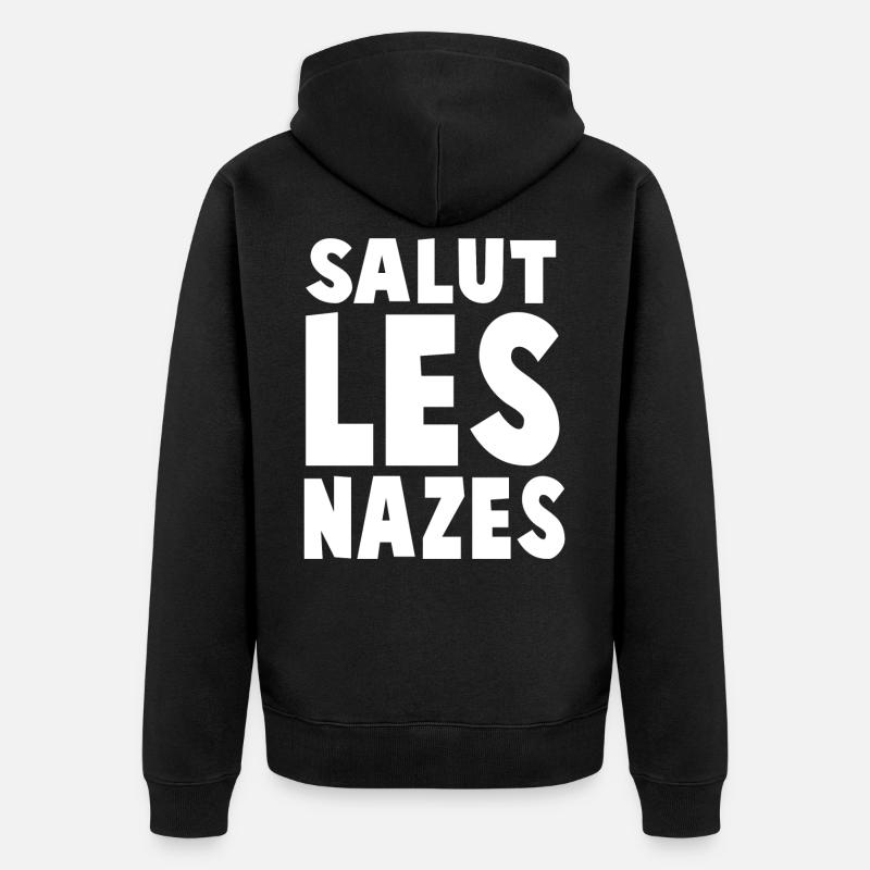 Salutations Macabres Noir et Blanc - Veste à capuche bio Premium Unisexe - noir
