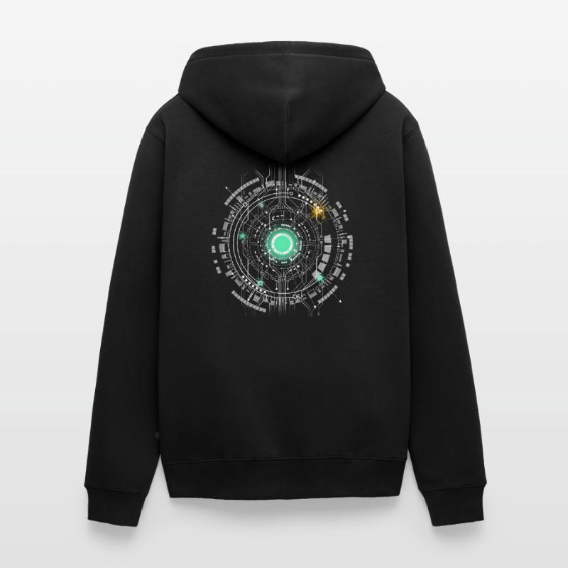 nerd CPU core ordinateur code pc carte spatiale Veste à capuche bio Premium Unisexe