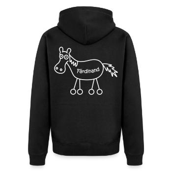 Färdinand, Ferdinand, Färt, horse - Unisex Premium Organic Zip Hoodie - black - Back - Nico (187cm)
