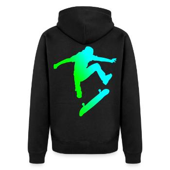 Skater - Unisex Premium Organic Zip Hoodie - black - Back - Nico (187cm)