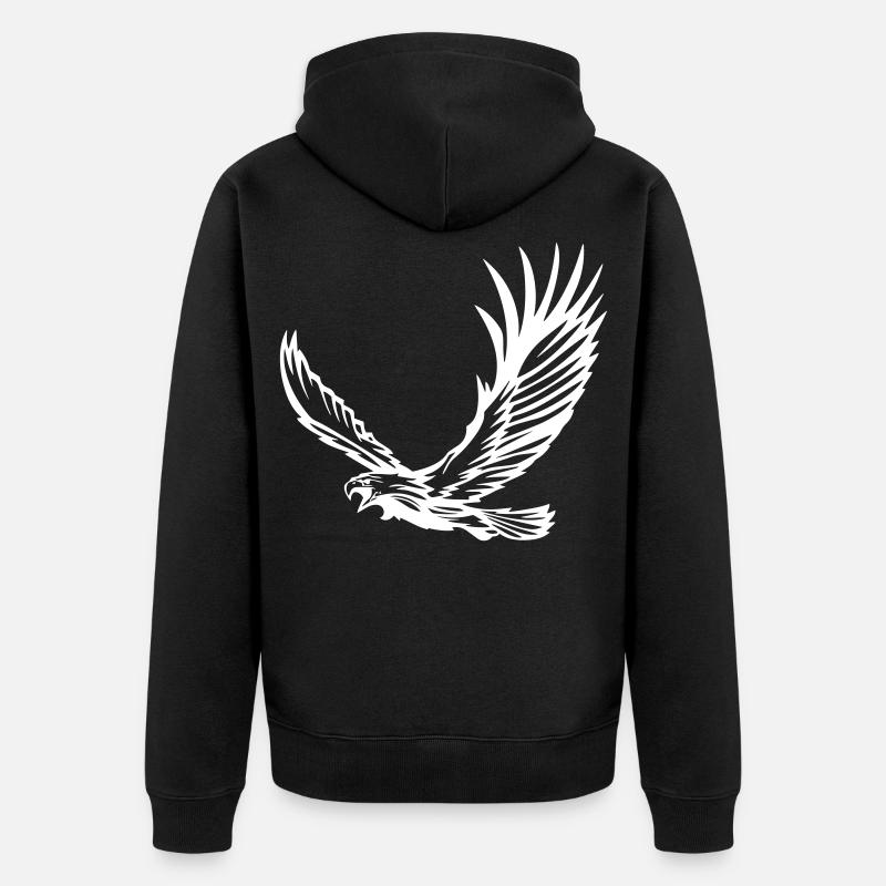 Aigle en vol - Design - Veste à capuche bio Premium Unisexe - noir