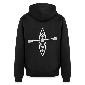 Kayak paddle canoe gift - Unisex Premium Organic Zip Hoodie - black - Back - Nico (187cm)