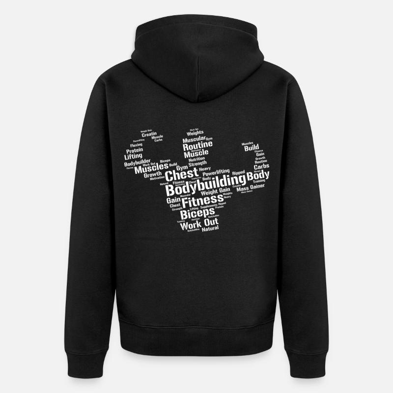 Bodybuilder - Unisex Premium Bio Zip Hoodie - Schwarz