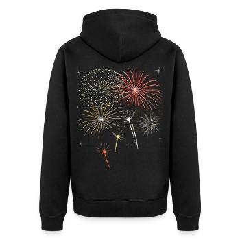 Feu d'artifice Pyro Böller compte à rebours fête du Nouvel An - Veste à capuche bio Premium Unisexe - noir - Dos - Nico (187cm)