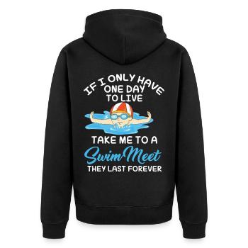 Schwimmer Schwimmen Lustig - Unisex Premium Bio Zip Hoodie - Schwarz - Hinten - Nico (187cm)