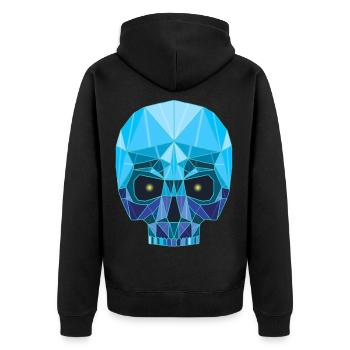 Sapphire skull - Unisex Premium Organic Zip Hoodie - black - Back - Nico (187cm)