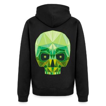 Tête de mort émeraude - Veste à capuche bio Premium Unisexe - noir - Dos - Nico (187cm)