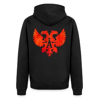 Albania Shqipëri - Albanian Eagle - Albanian - Unisex Premium Organic Zip Hoodie - black - Back - Nico (187cm)