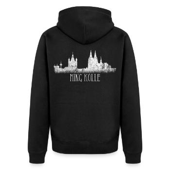 My Cologne Skyline Ming Kölle Cologne Cathedral on the Rhine - Unisex Premium Organic Zip Hoodie - black - Back - Nico (187cm)