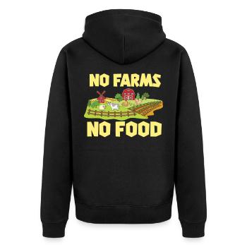 No Farms No Food - Farmer Farmer Gift - Unisex Premium Organic Zip Hoodie - black - Back - Nico (187cm)