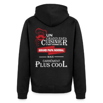 A great dad cook is like a big dad - Unisex Premium Organic Zip Hoodie - black - Back - Nico (187cm)