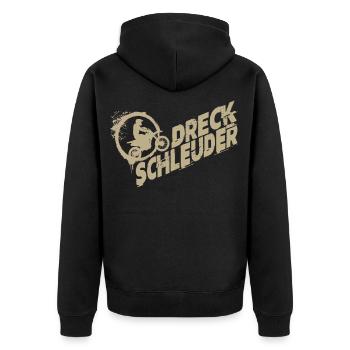 Motocross Motorrad Geschenk - Unisex Premium Bio Zip Hoodie - Schwarz - Hinten - Nico (187cm)