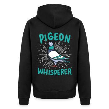 Pigeon Pigeon Whisperer - Unisex Premium Organic Zip Hoodie - black - Back - Nico (187cm)