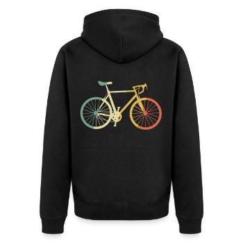 Road bike bike retro colorful gift - Unisex Premium Organic Zip Hoodie - black - Back - Nico (187cm)