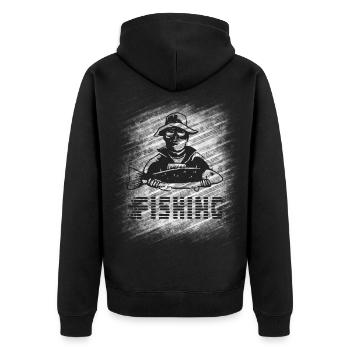 Fishing - Unisex Premium Bio Zip Hoodie - Schwarz - Hinten - Nico (187cm)