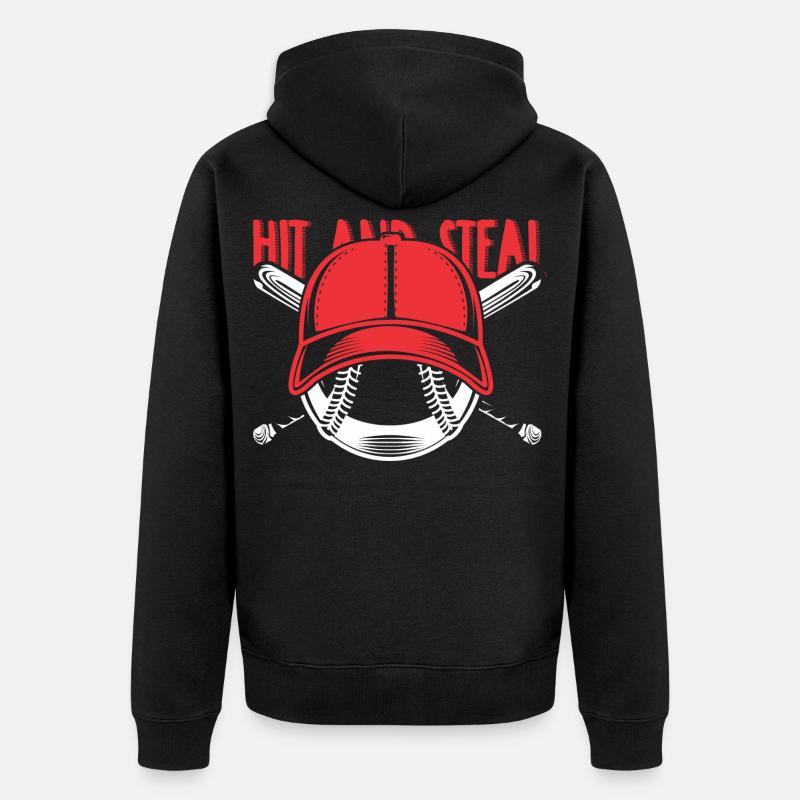 Baseball - Unisex Premium Bio Zip Hoodie - Schwarz
