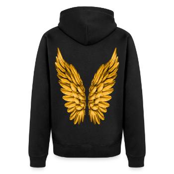 Ailes angéliques or Aile d’or Ange Aile ange - Veste à capuche bio Premium Unisexe - noir - Dos - Nico (187cm)