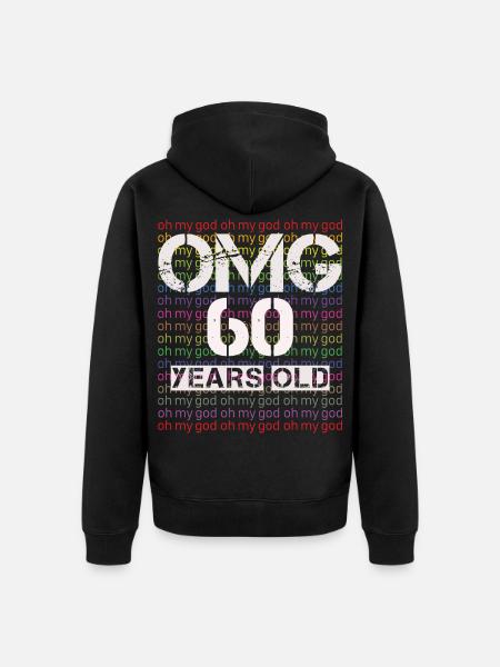 60th birthday - Unisex Premium Organic Zip Hoodie - black