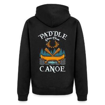 Kanu Kanufahren Kanutour - Unisex Premium Bio Zip Hoodie - Schwarz - Hinten - Nico (187cm)