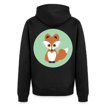 fuchs - Unisex Premium Bio Zip Hoodie - Schwarz - Hinten - Nico (187cm)