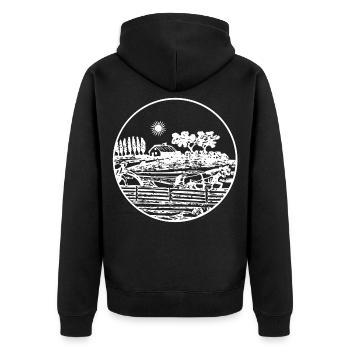 Landscape silhouette by the lake - Unisex Premium Organic Zip Hoodie - black - Back - Nico (187cm)