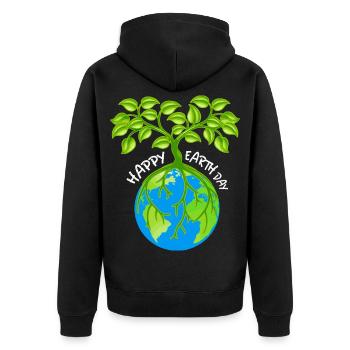 T-shirt écologique Earth Friend - Veste à capuche bio Premium Unisexe - noir - Dos - Nico (187cm)