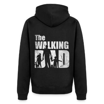Father's Day The Walking Dad - Unisex Premium Organic Zip Hoodie - black - Back - Nico (187cm)
